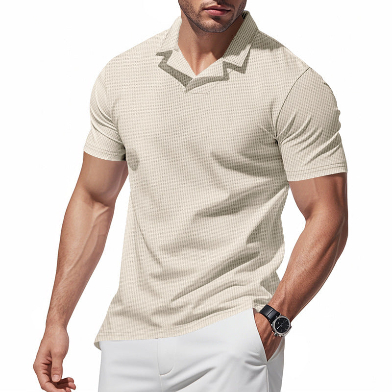 Chemise polo à manches courtes pour hommes avec design de structure moderne Chic und Stil