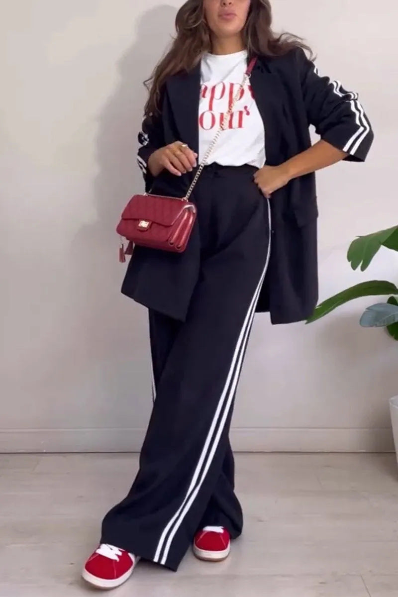 Dames ensemble de blazer élégant avec des accents sportifs et une coupe ample Chic und Stil