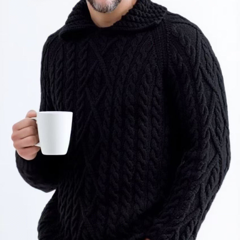 Pull à capuche en grosse maille pour hommes Chic und Stil
