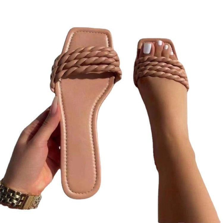 Sandales Slip-On Tressées Chic und Stil pour Femmes