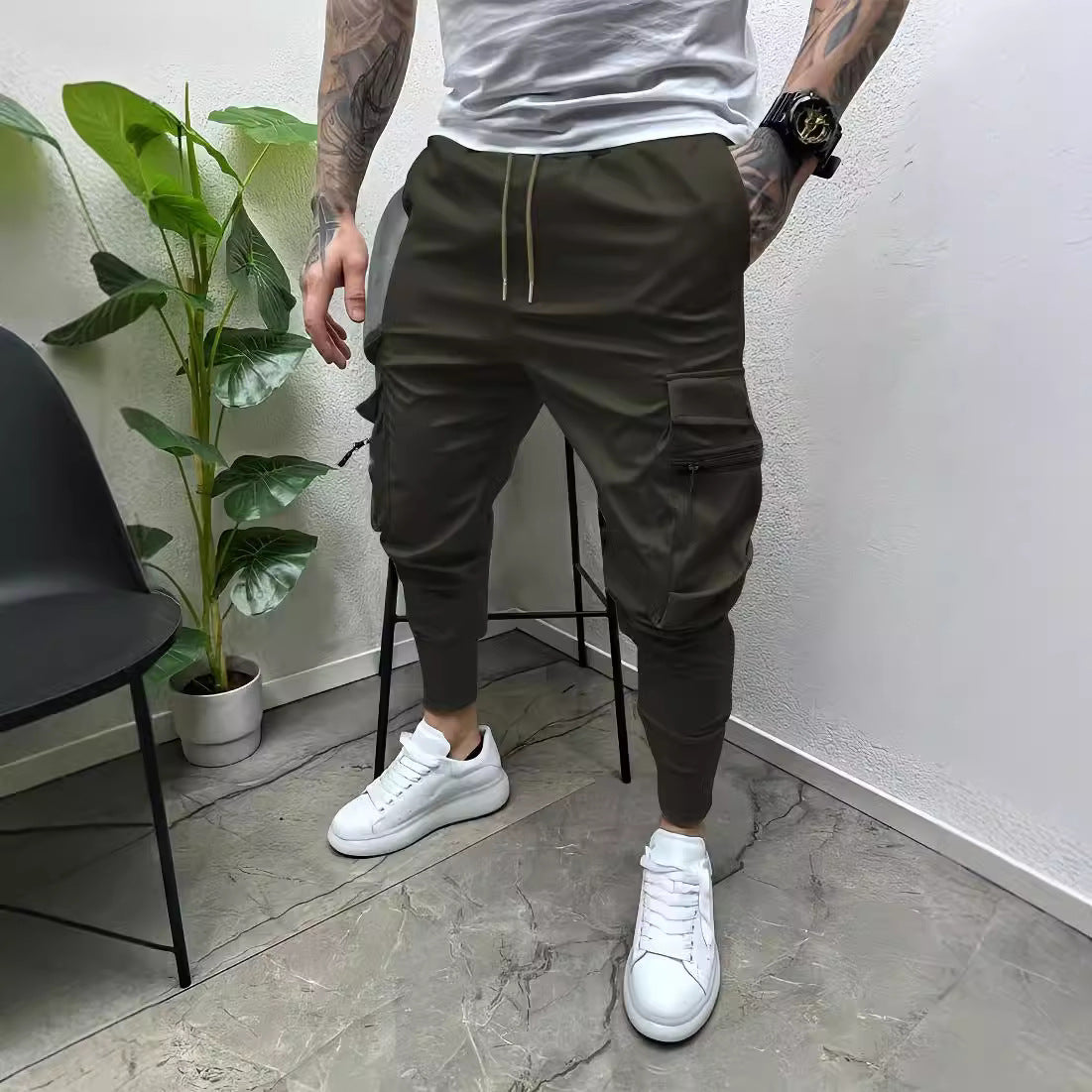 Pantalon de jogging cargo fuselé pour hommes Chic und Stil