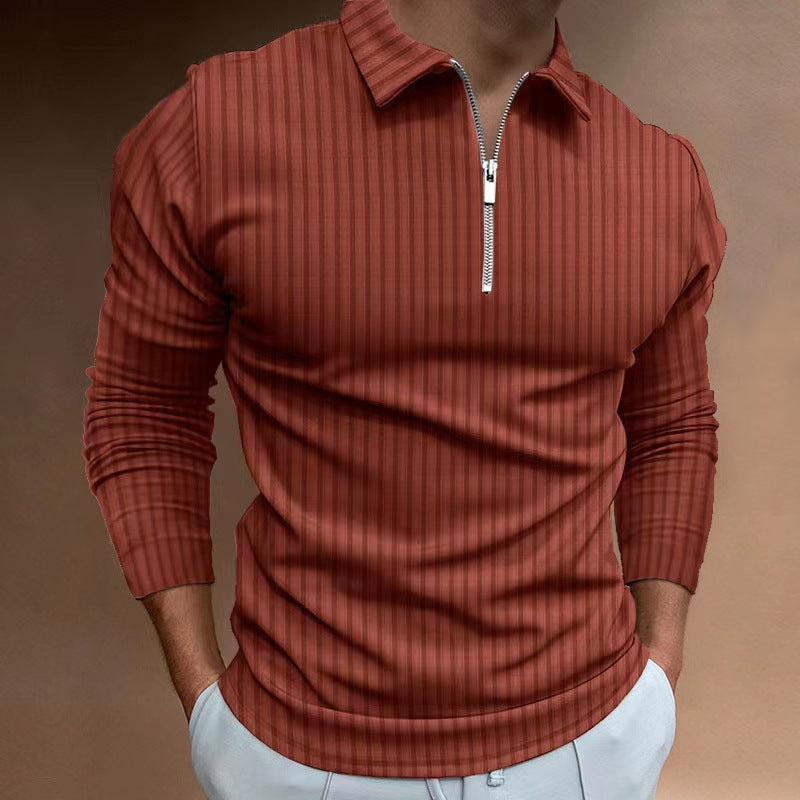 Polo à manches longues pour hommes avec fermeture éclair à la mode Chic und Stil