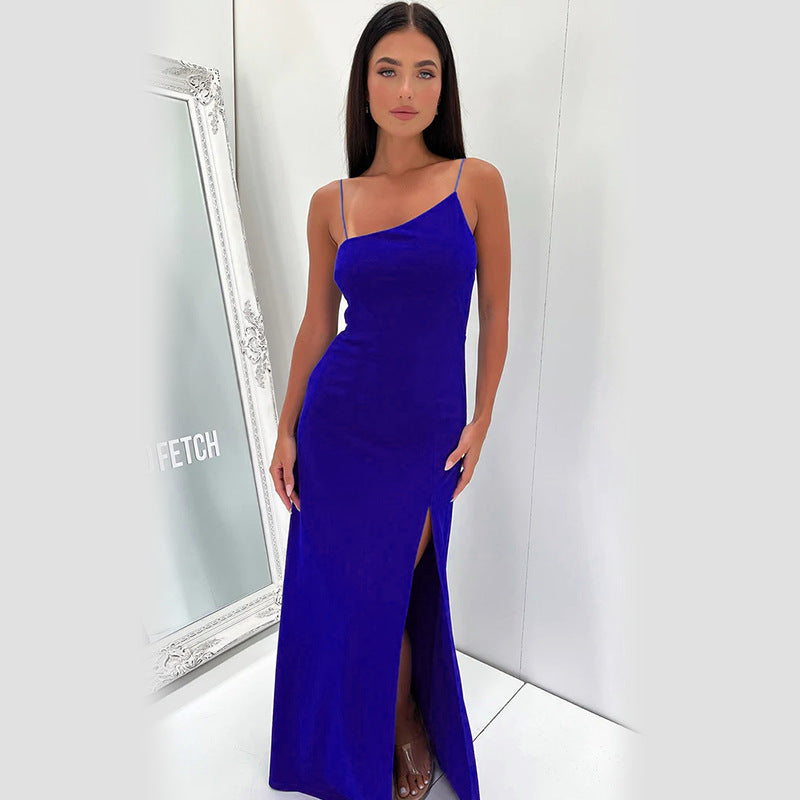 Robe maxi fendue asymétrique Chic und Stil pour femmes