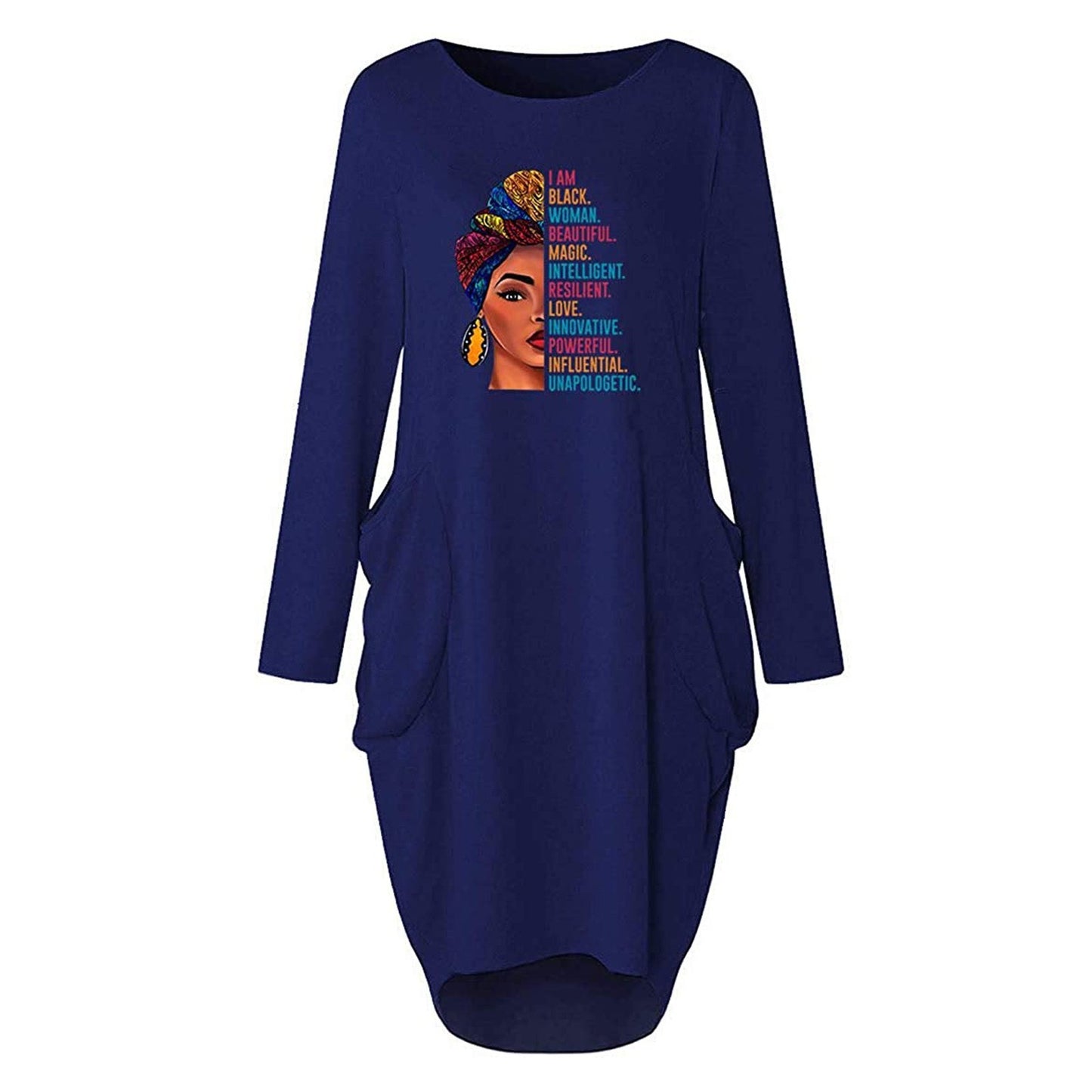 Robe pour femme avec une coupe décontractée et un motif créatif et des poches pratiques Chic und Stil