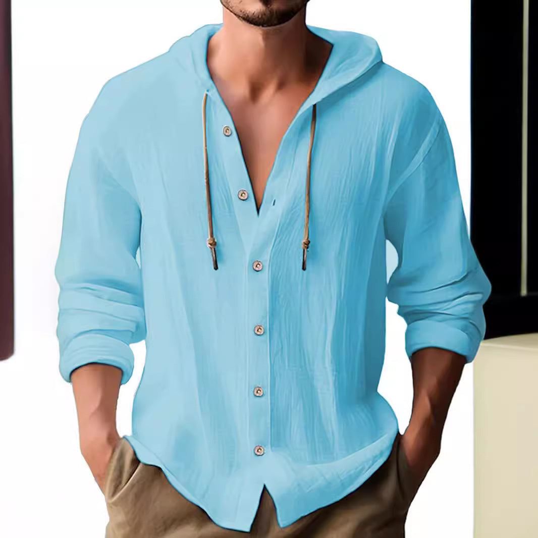 Chemise à capuche pour hommes avec patte de boutonnage Chic und Stil