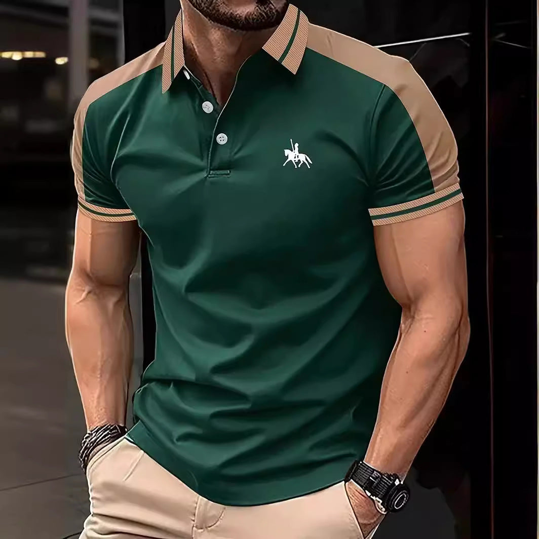 Hommes Polo performance à col contrasté élégant Chic und Stil