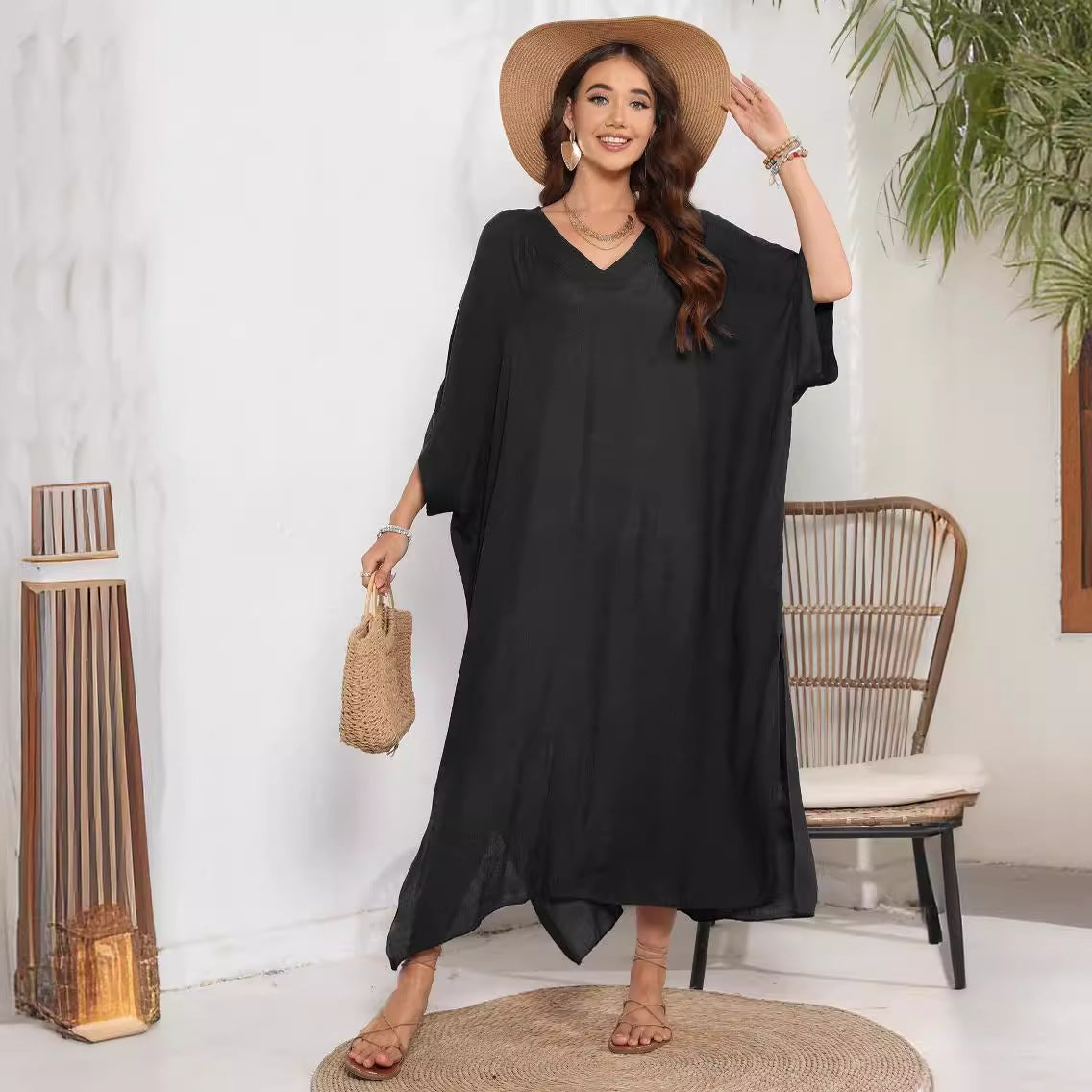 Dames Tunique Robe à Décolleté en V Chic und Stil