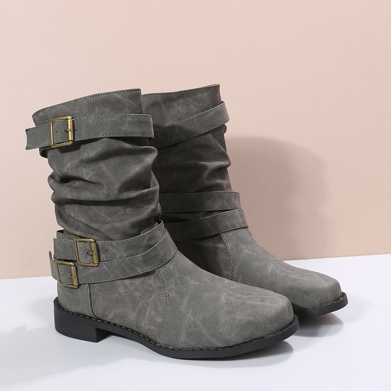Bottes robustes pour femmes avec boucles tendance et design décontracté Chic und Stil