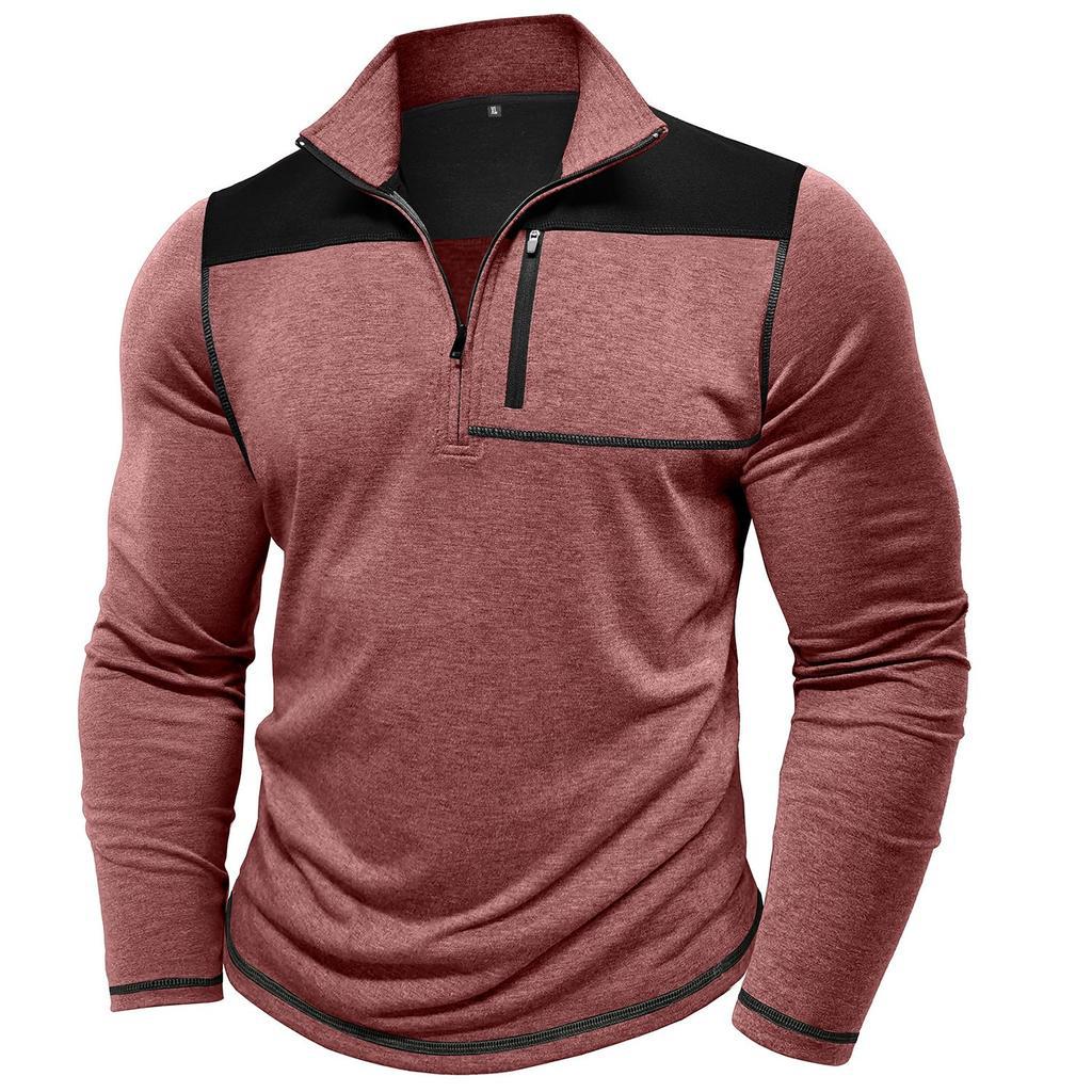 Pull over demi-zip sportif pour hommes avec poche poitrine pratique Chic und Stil