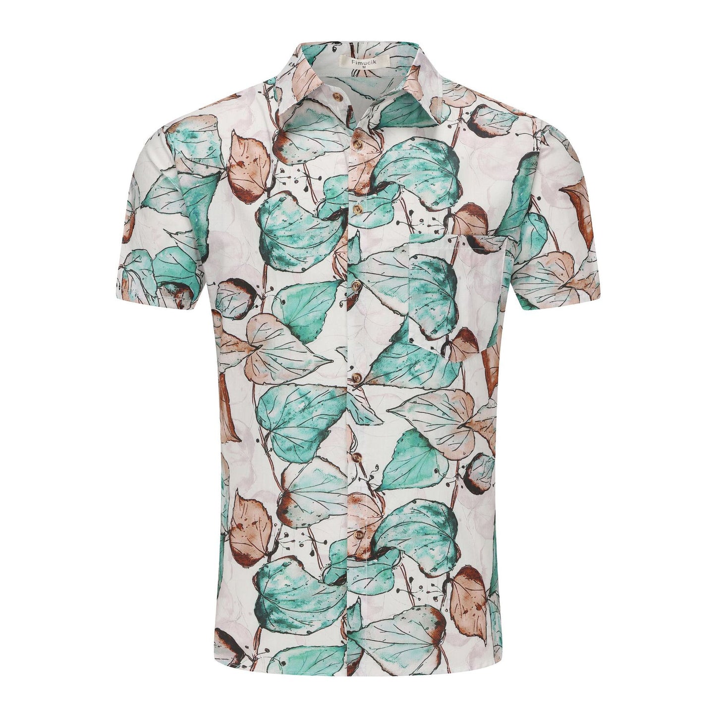 Chemise à manches courtes pour hommes avec des accents floraux et en tissu respirant Chic und Stil