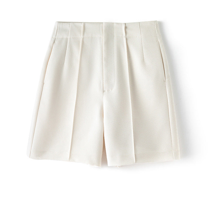 Shorts plissés taille haute ajustés pour femmes Chic und Stil