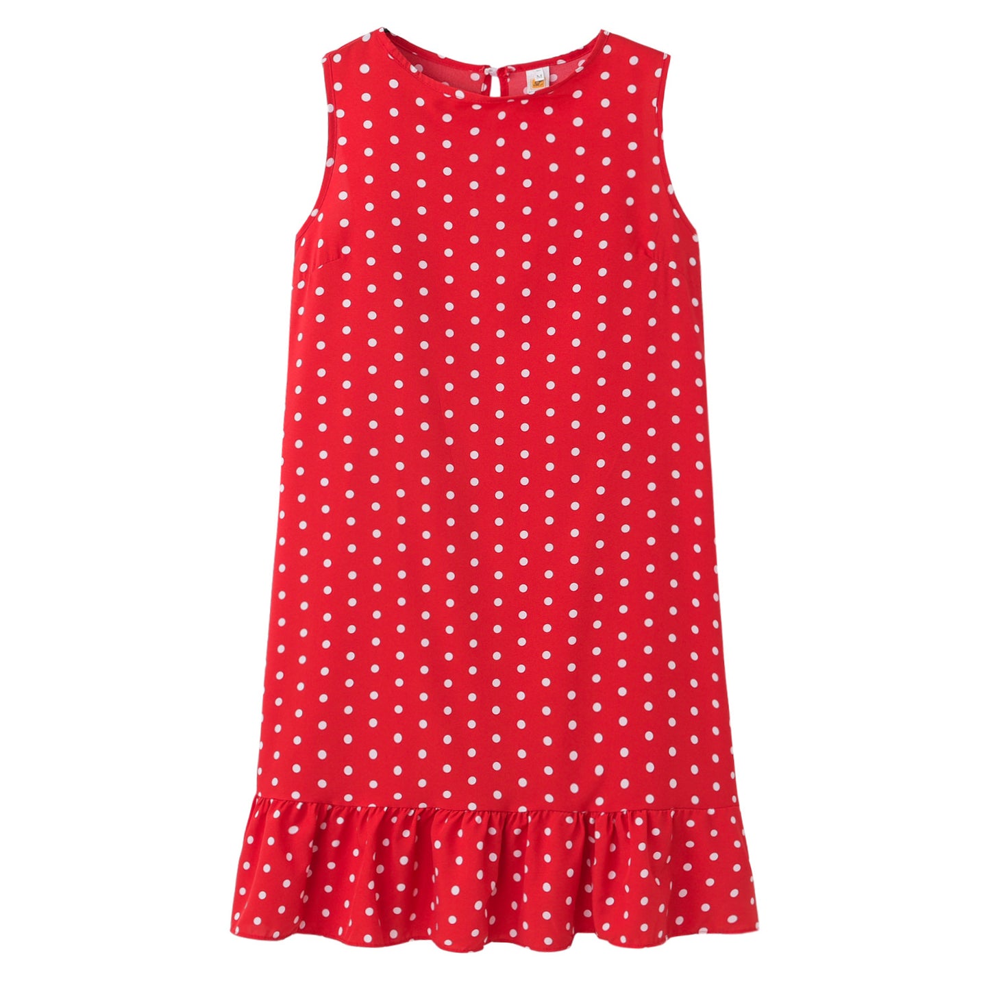 Robe shift à pois d'été pour femmes avec ourlet à volants Chic und Stil