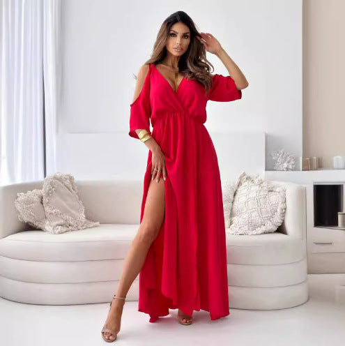 Robe maxi élégante pour dames avec fente latérale Chic und Stil