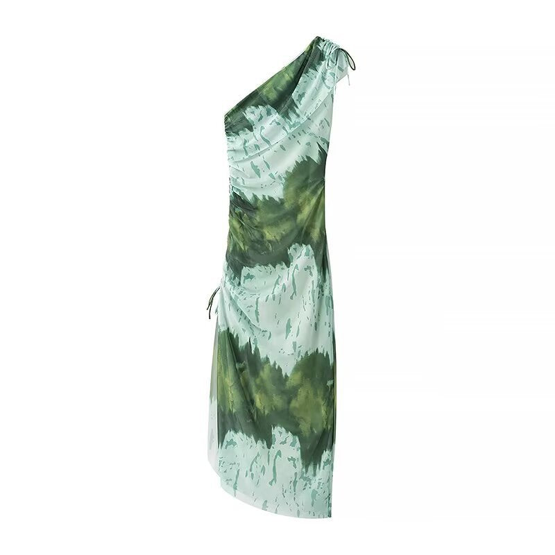 Robe à épaule unique pour femmes avec des détails de volants raffinés Chic und Stil