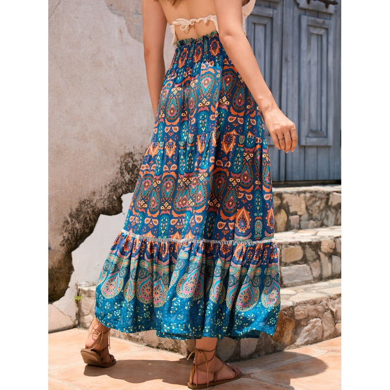 Robe maxi boho femme avec design à volants Chic und Stil