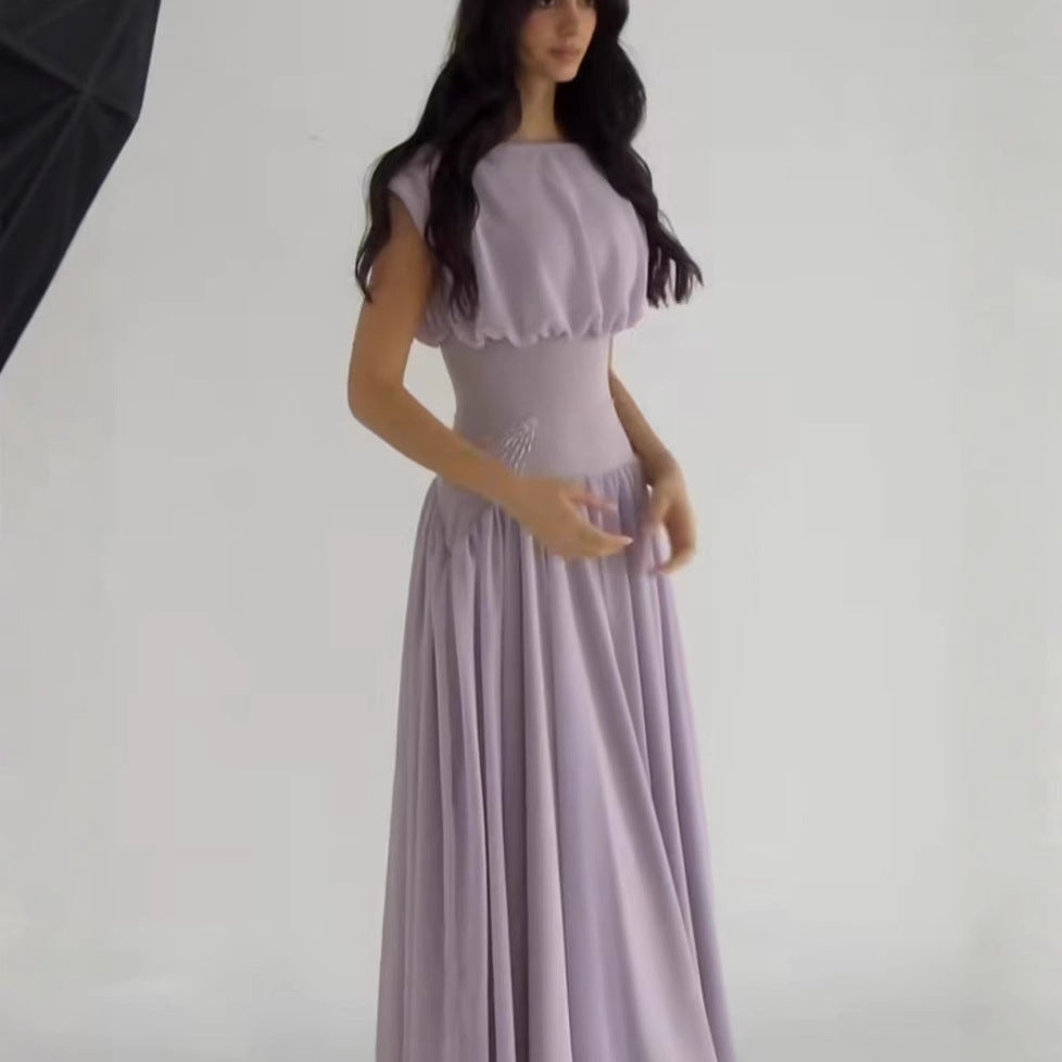 Robe maxi pour dames avec un élégant froncé et des accents féminins Chic und Stil