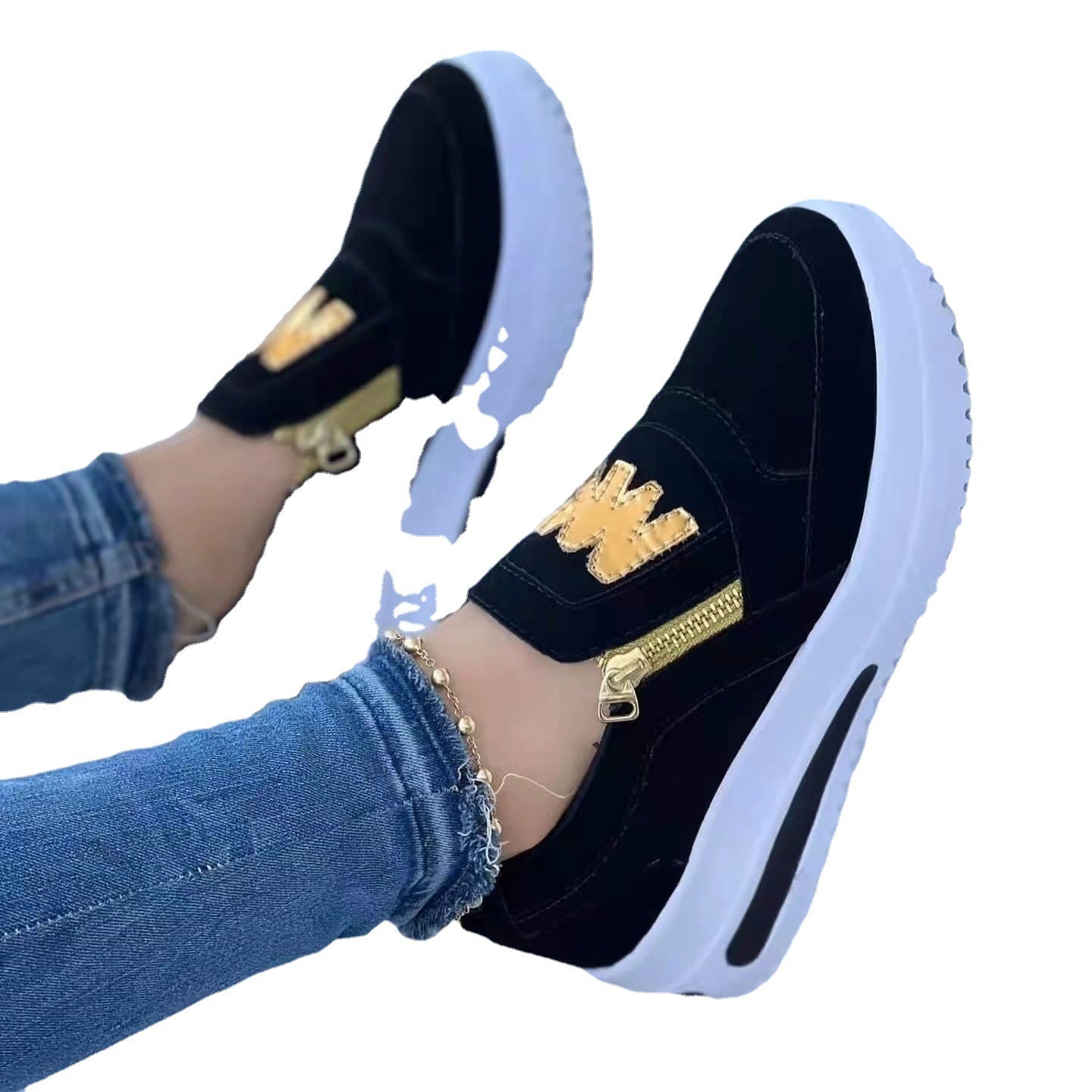 Baskets Slip-On de loisirs pour femmes avec détail de fermeture éclair Chic und Stil