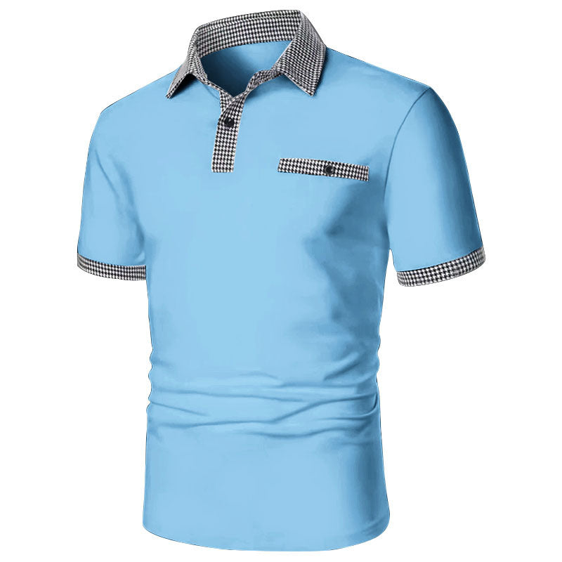 Polo-shirt à manches courtes stylé pour hommes avec des accents à carreaux Chic und Stil