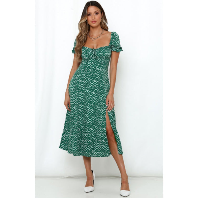 Robe maxi élégante évasée pour femmes avec fentes latérales Chic und Stil