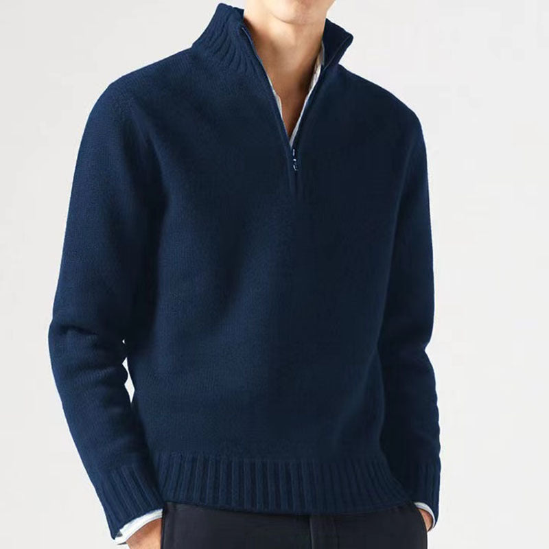 Pull homme avec col haut et fermeture éclair moderne Chic und Stil