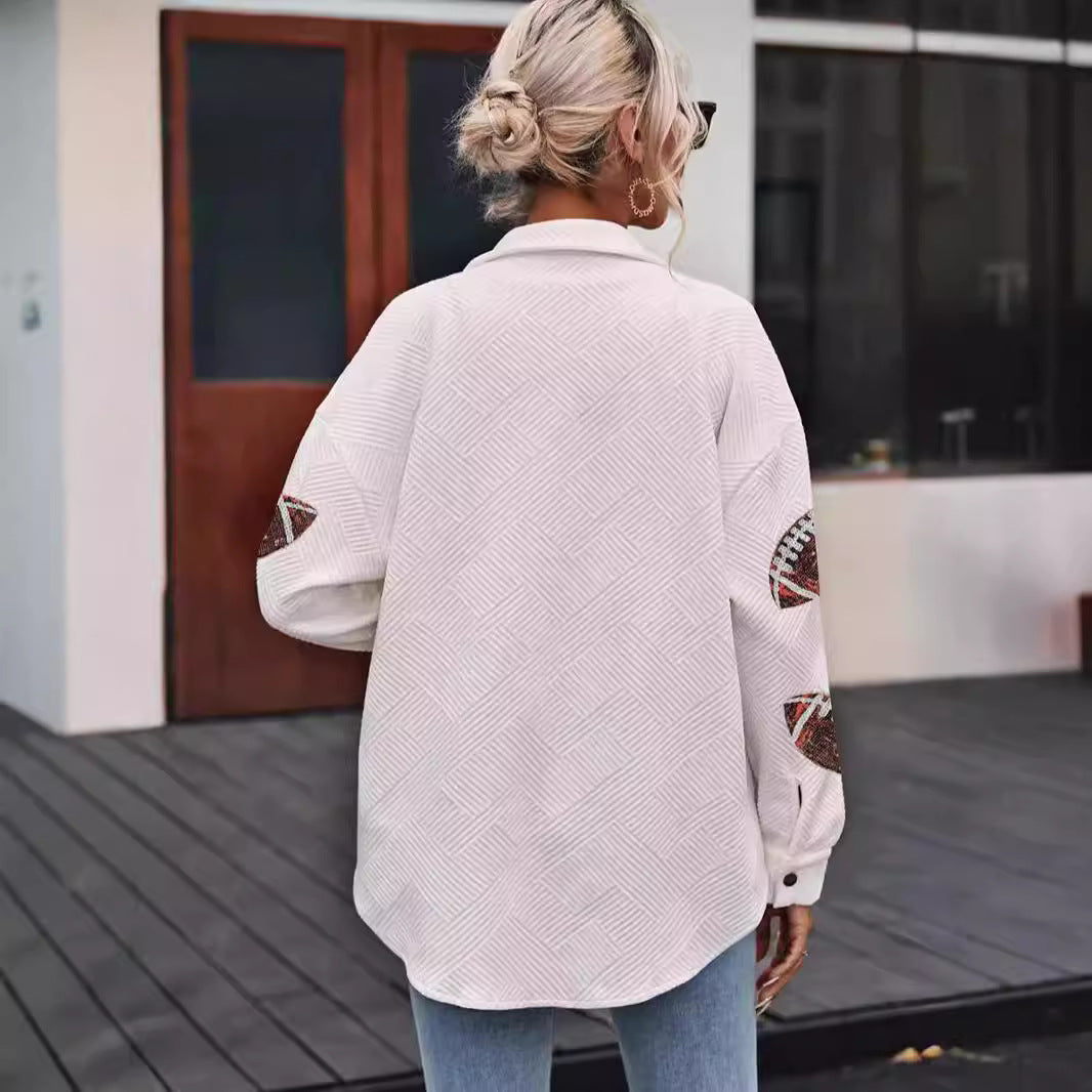 Veste oversized pour femmes avec design de football et poches pratiques Chic und Stil