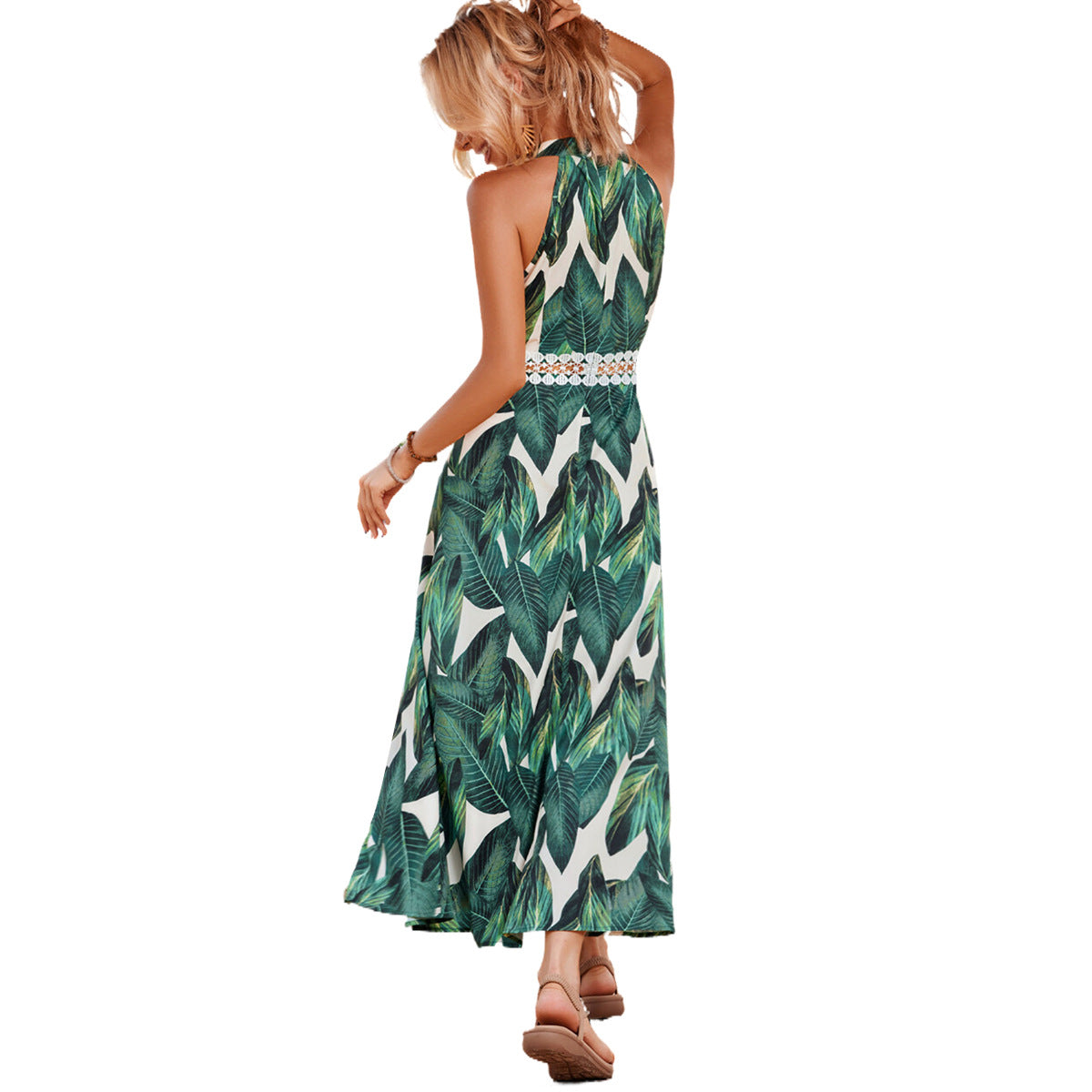 Robe maxi femme avec design sans épaules et accents en dentelle Chic und Stil