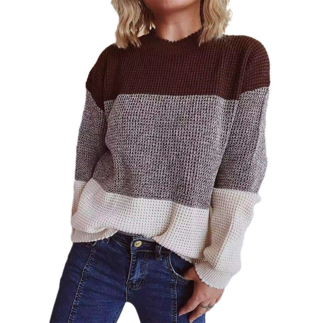Dames pull confortable avec motif rayé tendance Chic und Stil