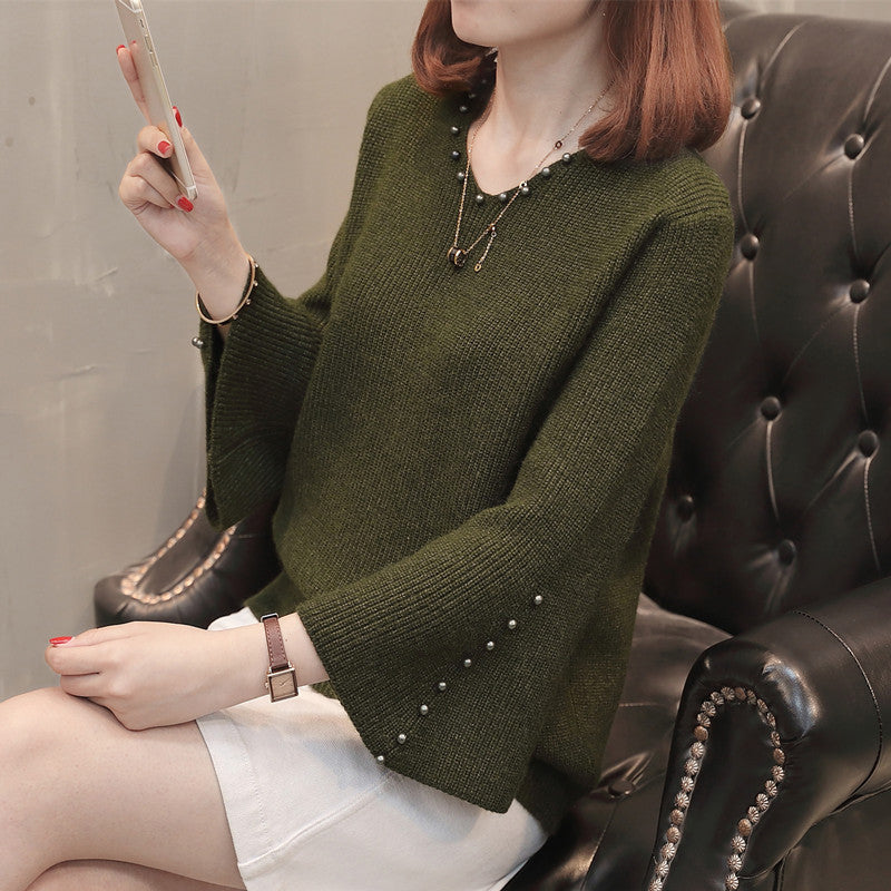 Pull femme avec coupe ample et détails en perles Chic und Stil