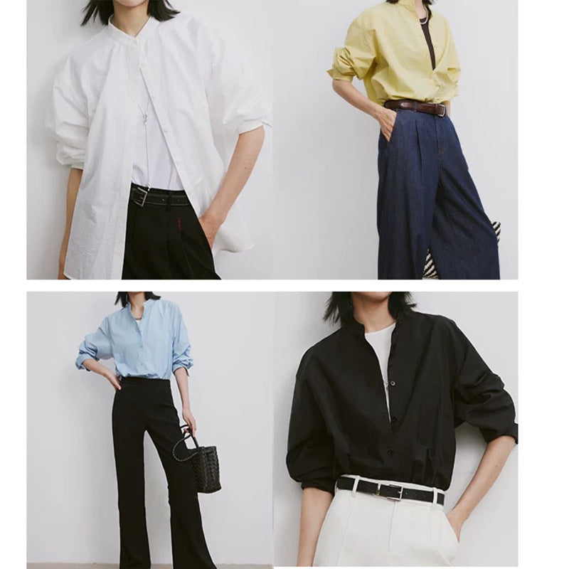 Chemisier léger froissé à boutons pour femmes Chic und Stil