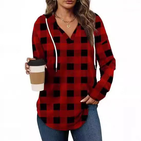 Chemise à carreaux décontractée pour femmes avec capuche Chic und Stil