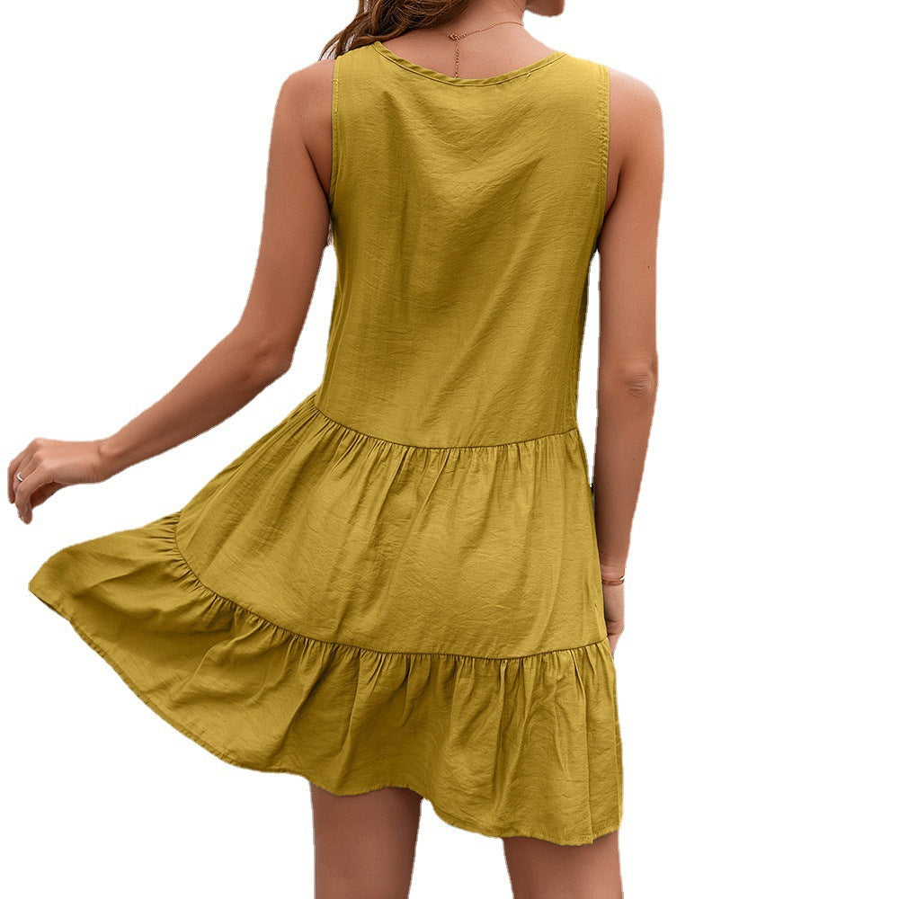 Robe sans manches pour femmes avec des accents en crochet et à pompons Chic und Stil