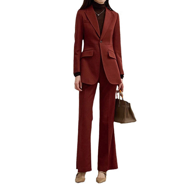 Veste peplum ajustée pour femmes et ensemble de pantalons évasés Chic und Stil