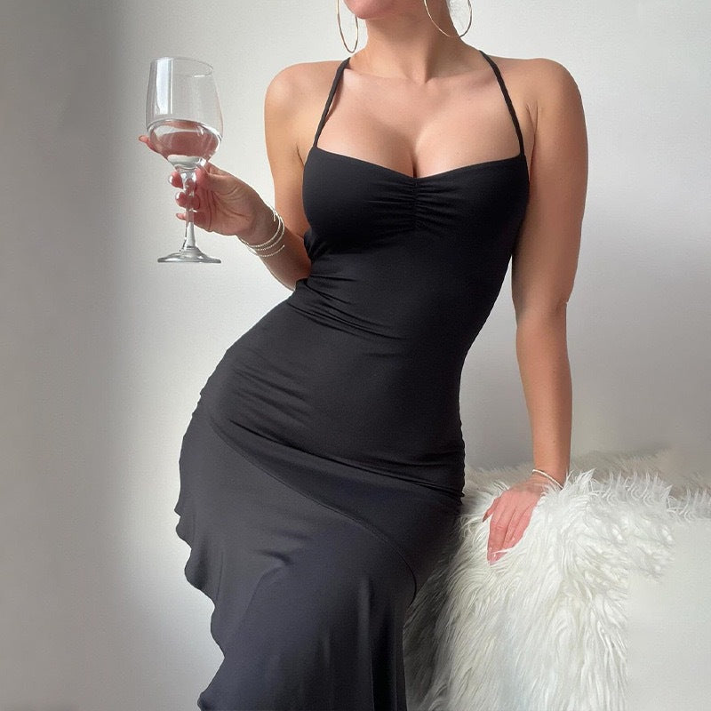 Dames Robe portefeuille élégante avec ourlet asymétrique et fronces Chic und Stil
