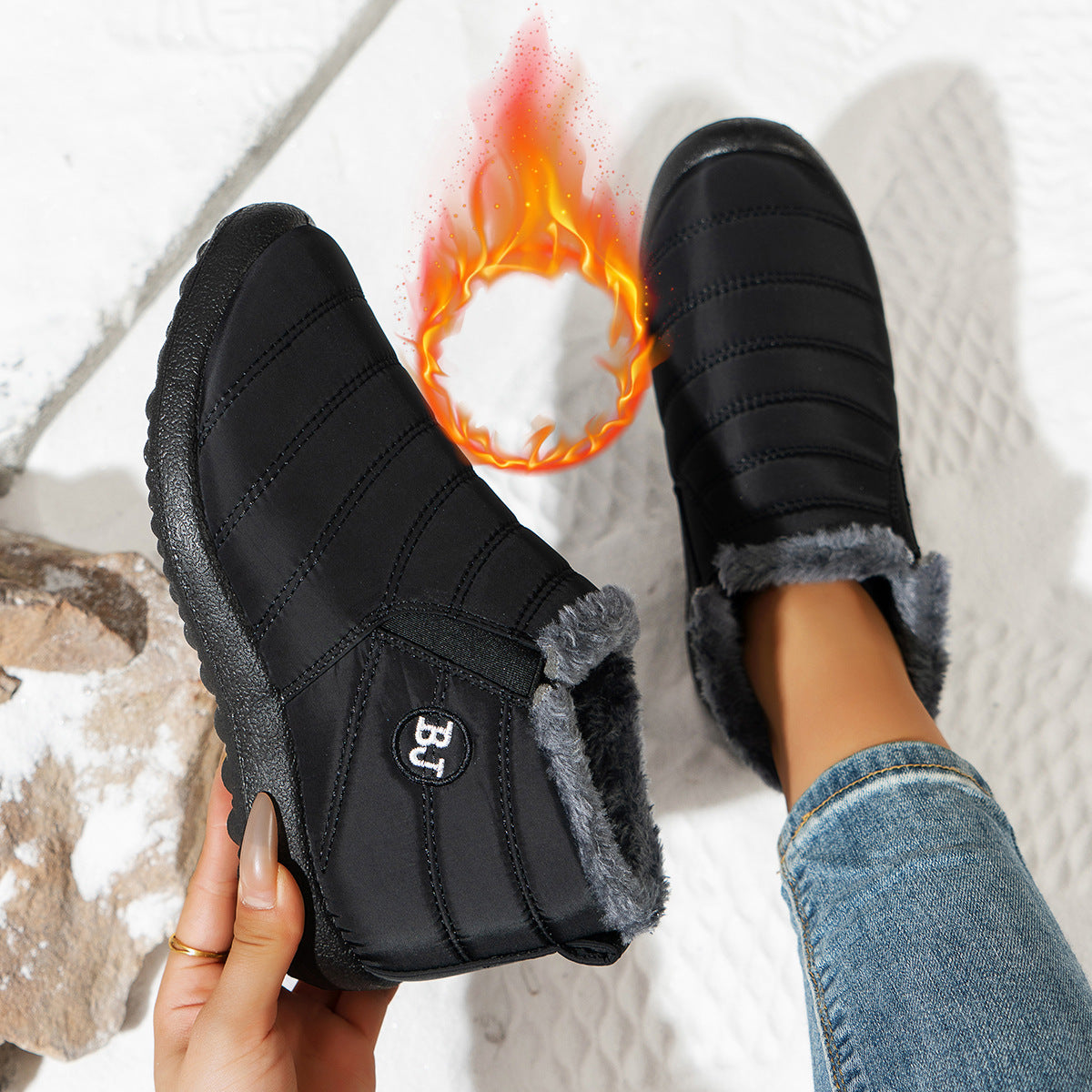 Bottes d'hiver confortables pour femmes avec doublure douillette et semelle antidérapante Chic und Stil