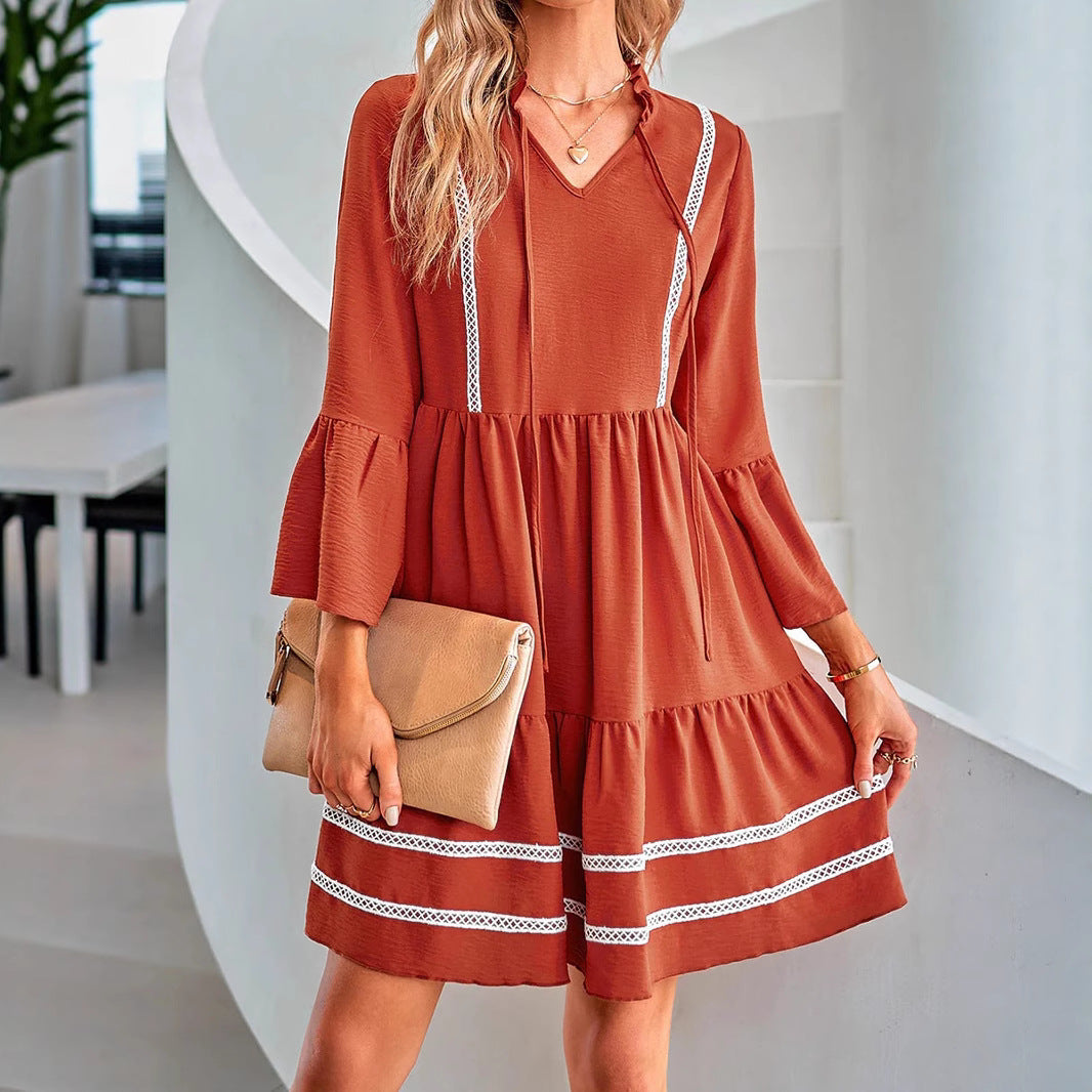 Robe de loisirs pour femmes avec une coupe ample et des volants décoratifs Chic und Stil