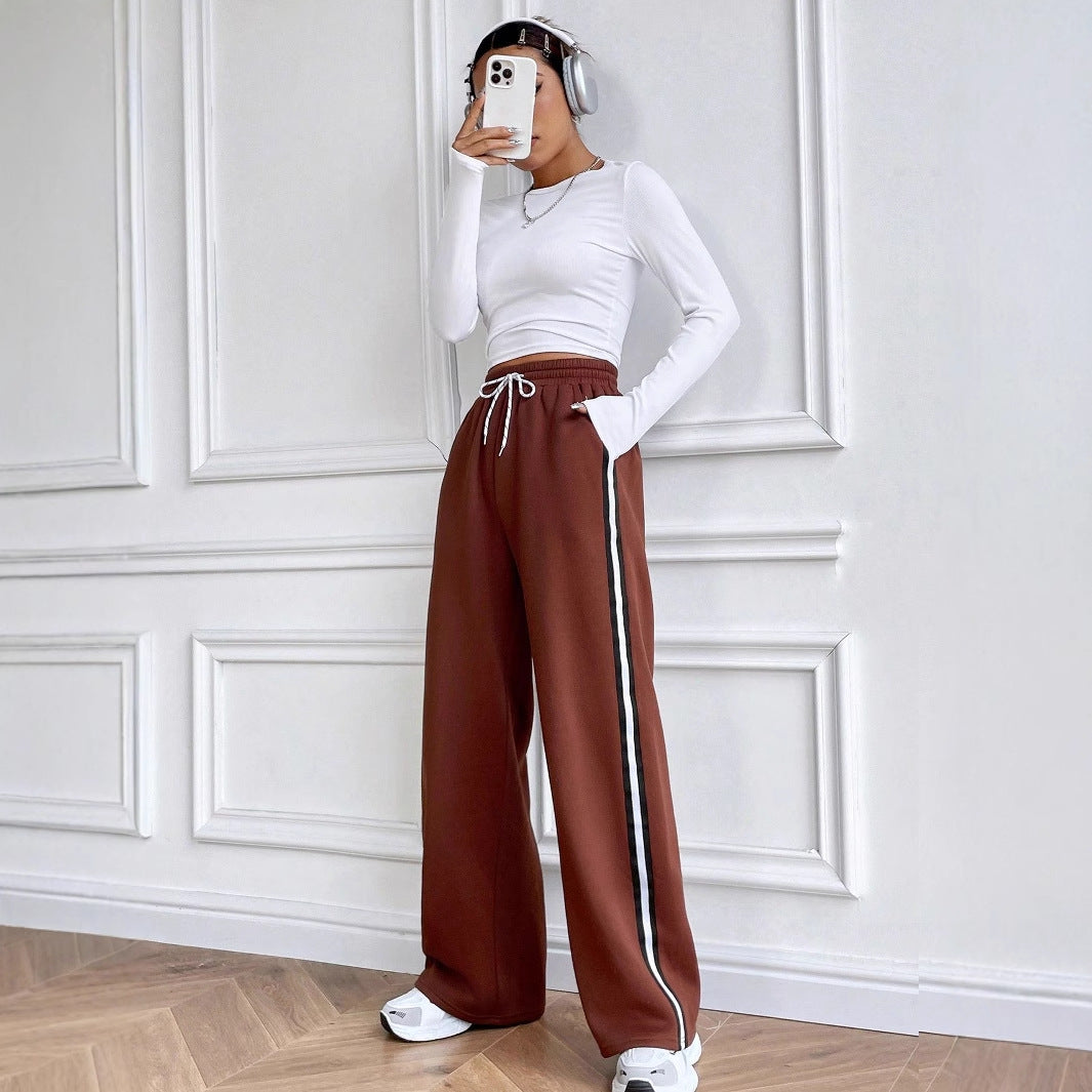 Pantalons de loisirs confortables pour femmes avec bande latérale Chic und Stil