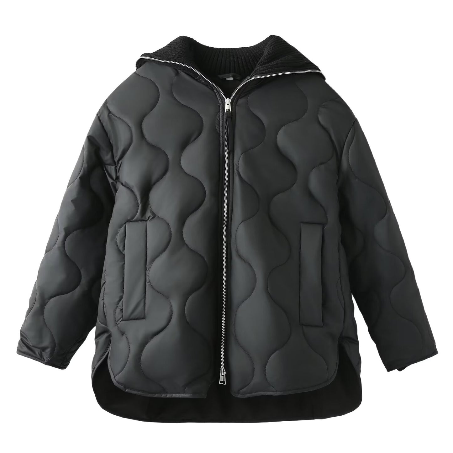 Dames doudoune d'hiver à col haut et poches pratiques Chic und Stil