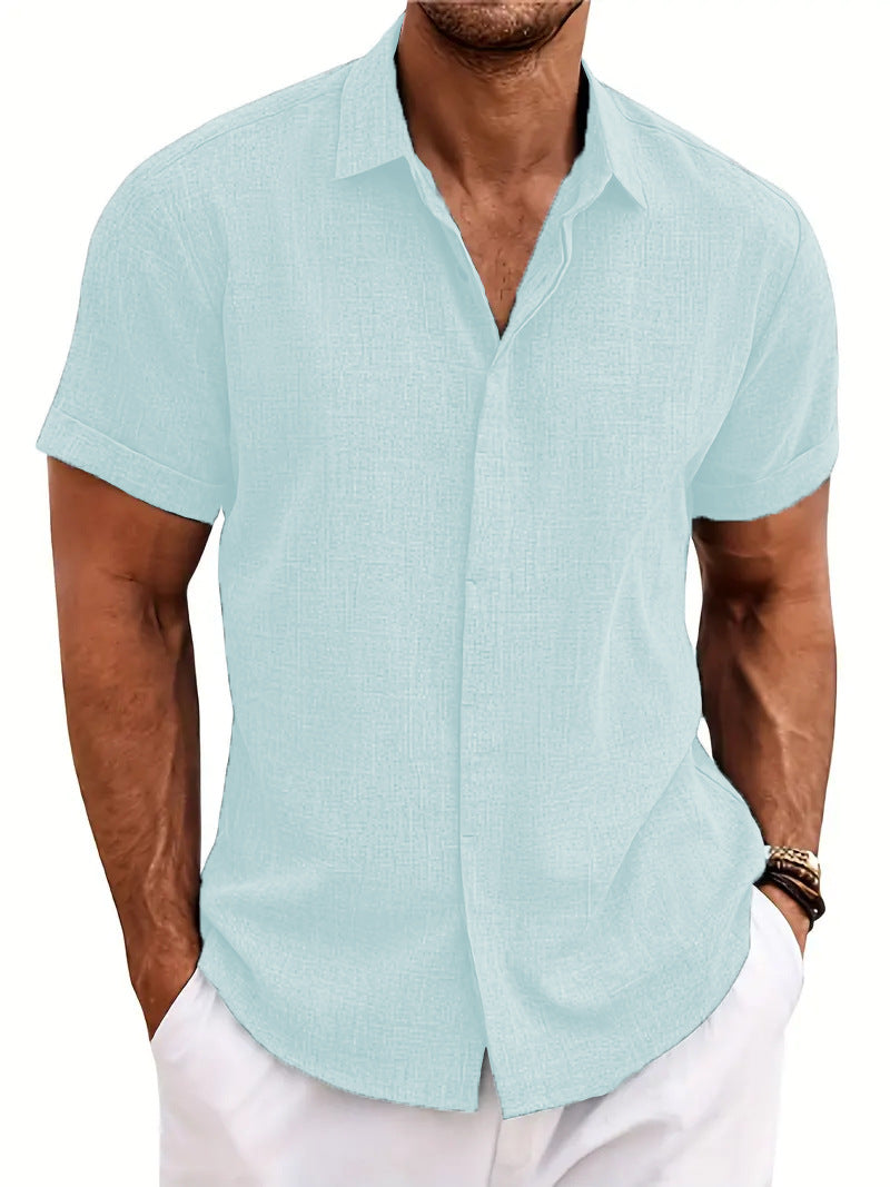 Chemise à manches courtes structurée pour hommes avec boutons Chic und Stil