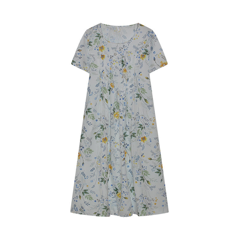 Robe midi femme à fleurs avec design plissé Chic und Stil