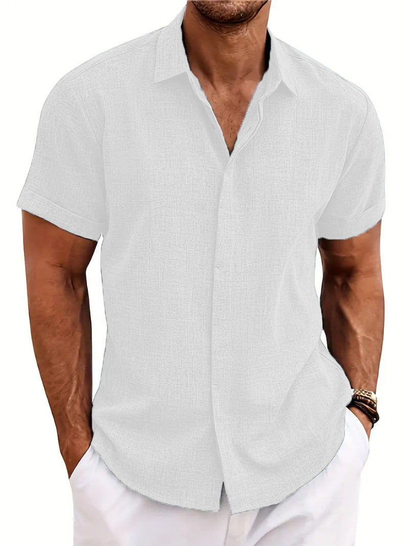 Chemise à manches courtes structurée pour hommes avec boutons Chic und Stil
