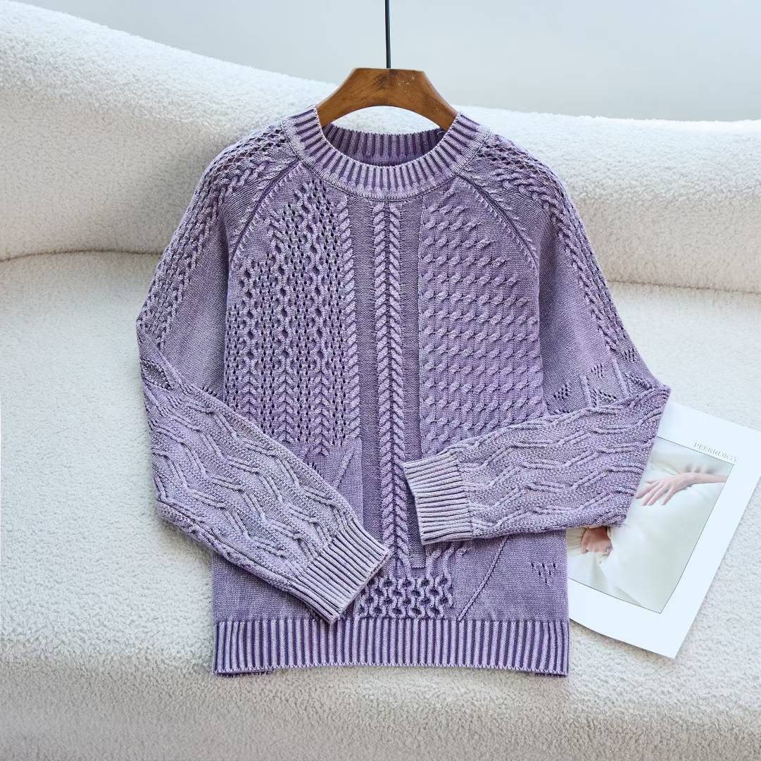 Pull en tricot confortable pour femmes avec un motif torsadé structuré Chic und Stil