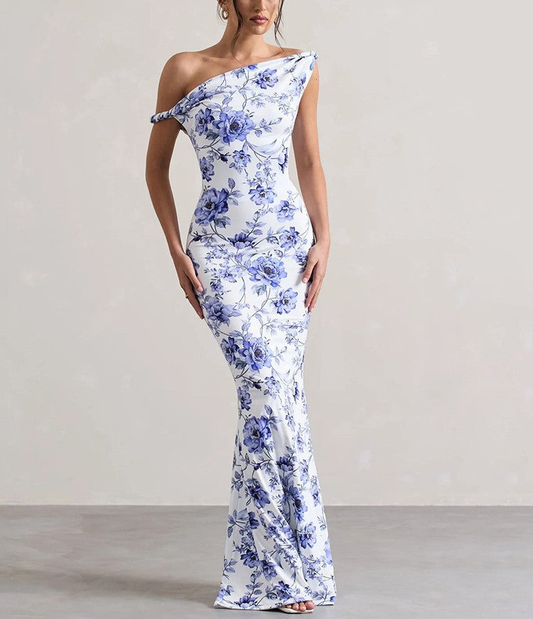 Robe maxi bodycon décolleté off-shoulder Chic und Stil