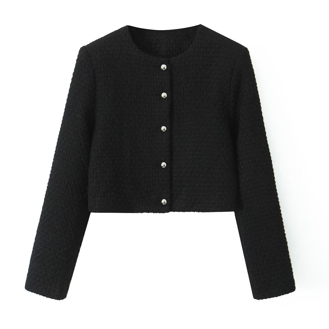 Dames élégante veste courte avec des détails de boutons élégants Chic und Stil