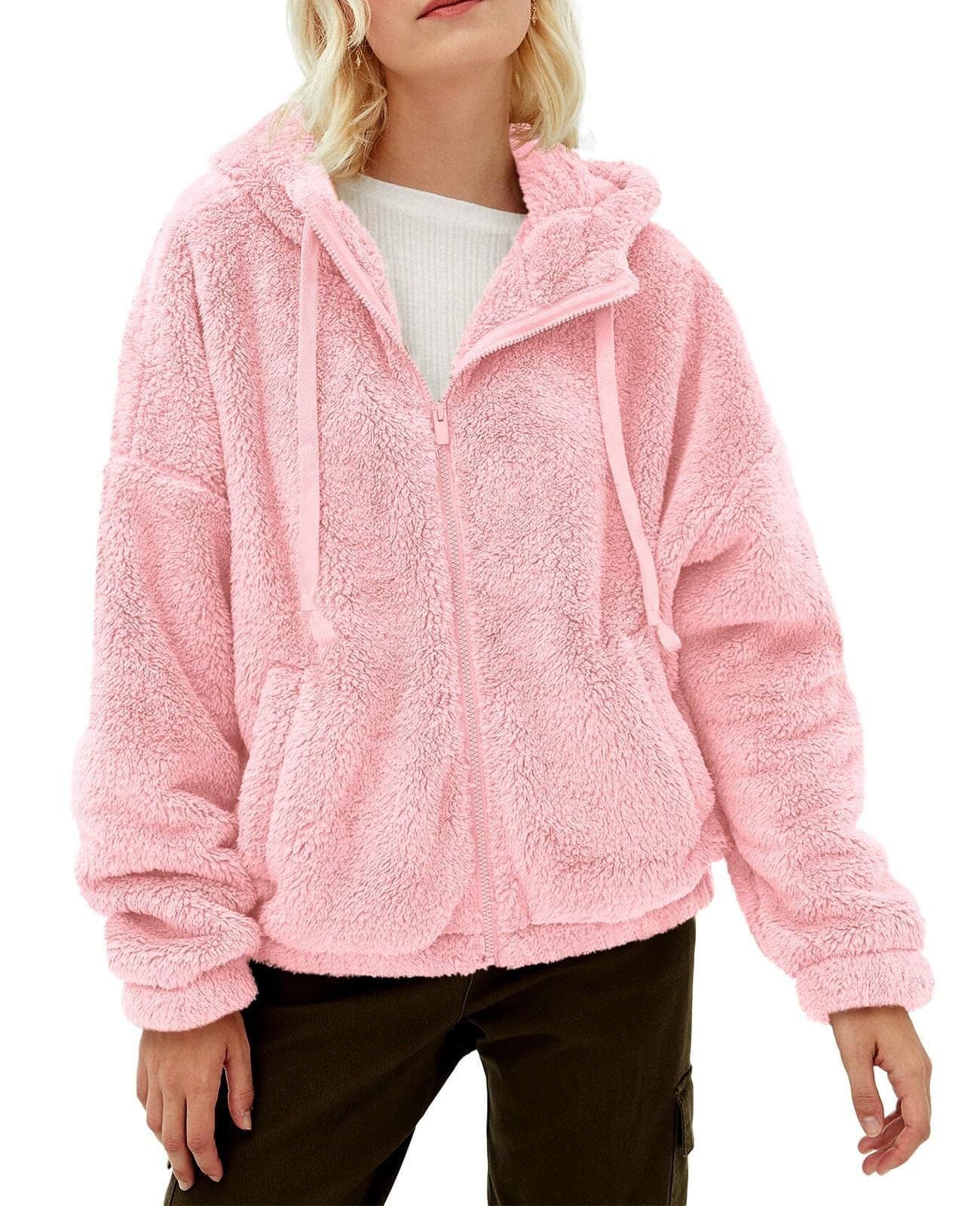 Dame Veste à capuche en fausse fourrure au style oversize Chic und Stil