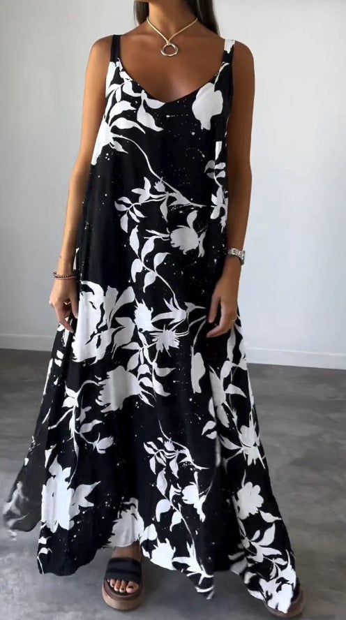 Robe maxi pour dames avec motif floral et coupe fluide Chic und Stil