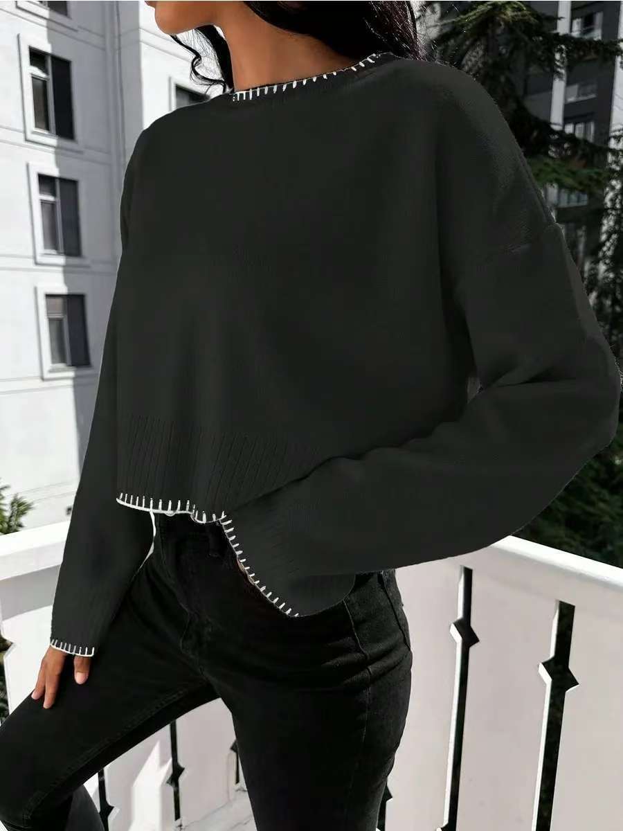 Pull en maille cropped pour femmes avec une fine structure côtelée et une coupe décontractée Chic und Stil