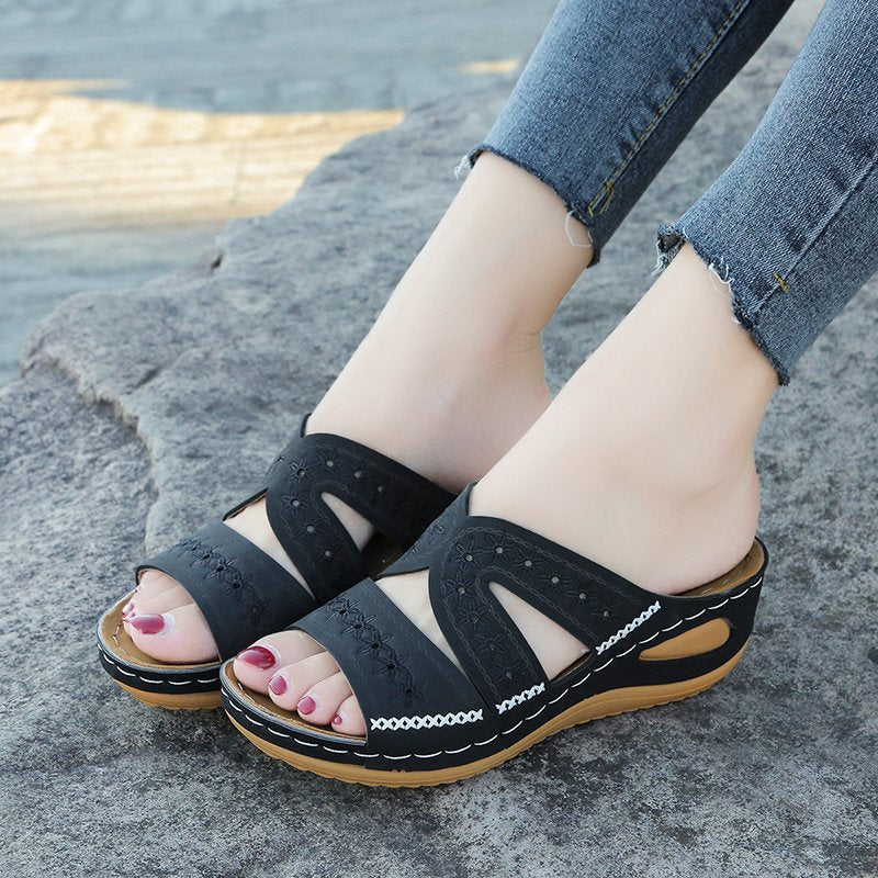 Sandales à glissière améliorant le confort pour femmes Chic und Stil