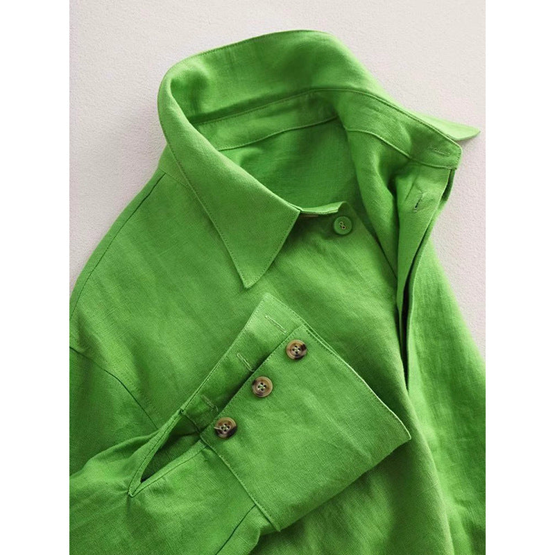 Chemise boutonnée en lin à coupe décontractée pour femmes Chic und Stil
