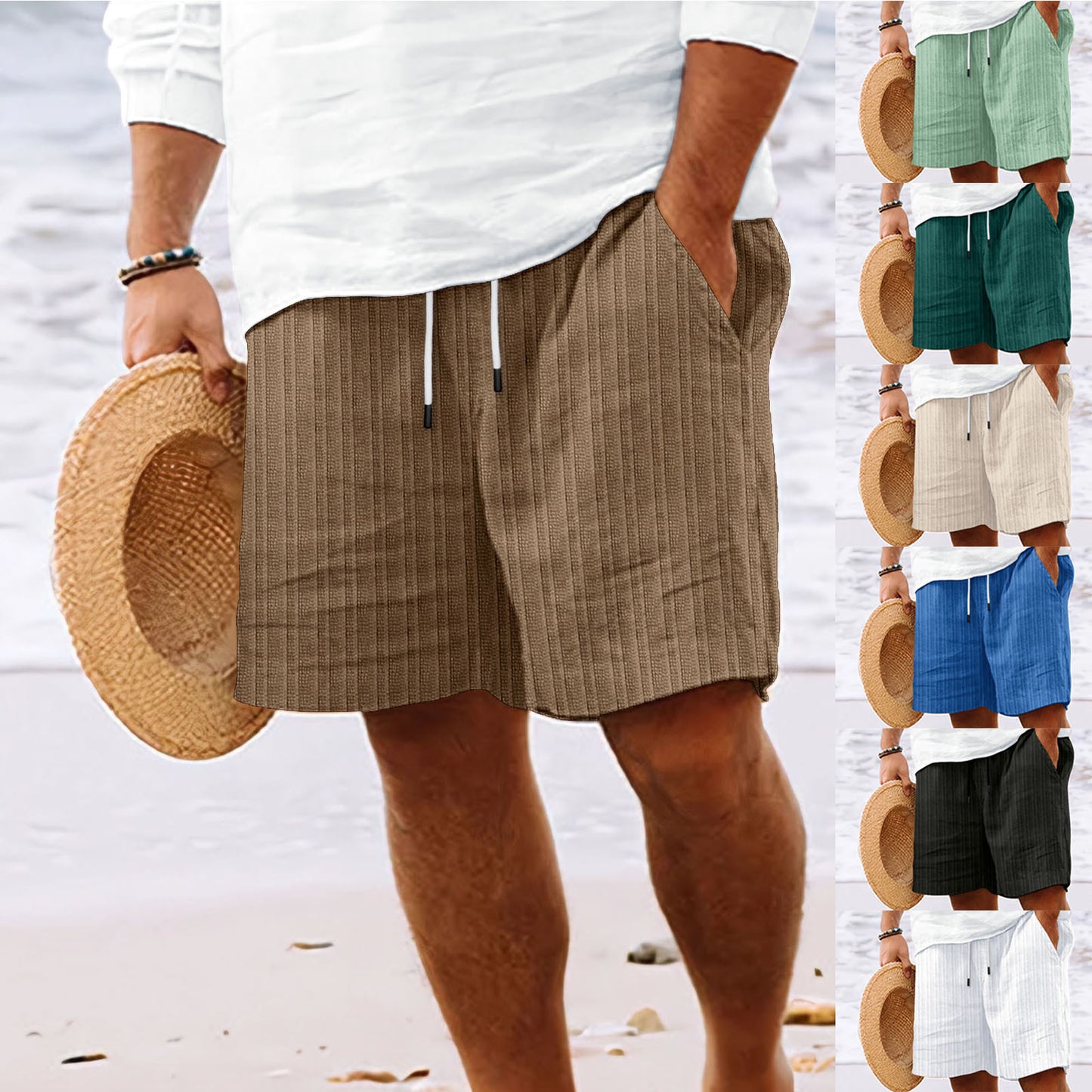 Shorts de plage décontractés pour hommes avec cordon élastique Chic und Stil