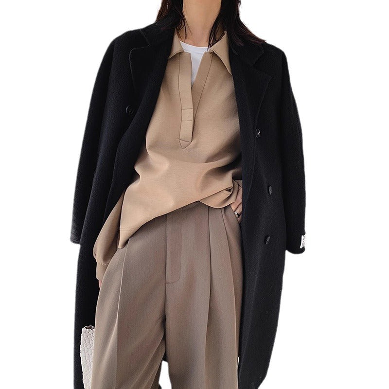 Sweat-shirt surdimensionné à col pour femmes Chic und Stil
